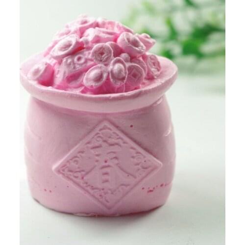 China Wealth Bag Mould S421 Craft Art Silicone 3D Soap Mold Craft Molds DIY Handmade Candle Molds