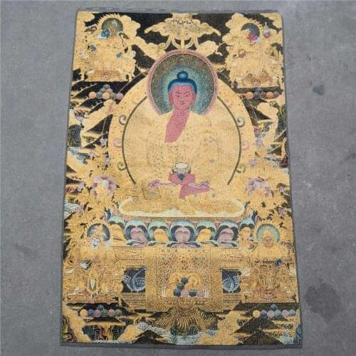 China old Tibet silk Thangka like hanging painting fengshui Tibetan Holy Buddhas God statue portrait