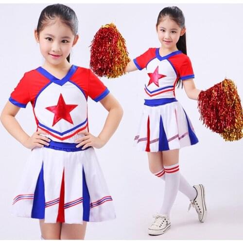 Girl School Uniforms Set Girl Children Calisthenics Suit Kid Student Competition Suit Girl Soccer Team Cheerleader Suits