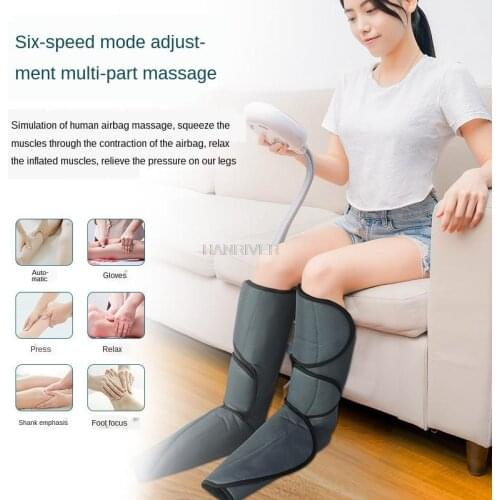 Leg Air Compression Massager Heated for Foot and Calf Thigh Circulation with Handheld Controller 2 Modes 3 Intensities