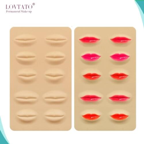 3D Latex Tattoo Practice Skin Cosmetic Permanent Makeup Lip Practise Skins Microblading Training Accessories Supplies PMU Beauty