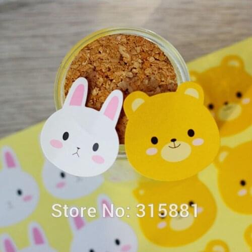 Cute bear rabbit seal sticker, Baking Decorative Seal Sticker,gift sticker,Wedding Favor Sticker 240pcs/lot