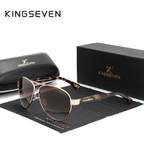 KINGSEVEN 2021 Official Debut Sunglasses Men Polarized Gradient Sun glasses Women Acetate Wire-Core Temples Pilot Eyewear N7777