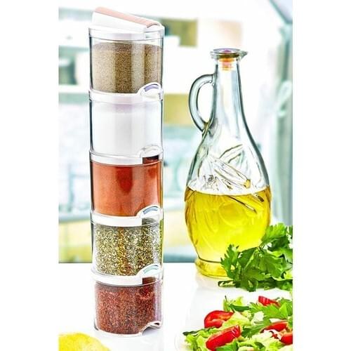 Acrylic Colorful Spice Rack Set Spice Jars Sugar Bowl Seasoning Organized The Kitchen Tool Sets Kitchen Utensils