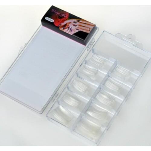100pcs Natural transparent french false nails Acrylic UV Gel Manicure Artificial Fake Nail Art Tips Finger Extension plastic box