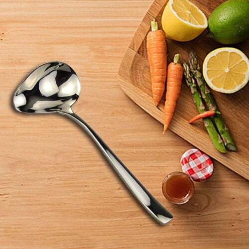 Stainless Steel Soup Sauce Spoon Small Soup Ladle Serving Spoon Creative Soup Porridge Sauce Spoon Delicate Cutlery Supplies