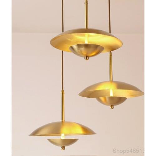 Nordic Brass Pendant Lights Vintage Industrial Lamp Restaurant Bar Hanging Lamps Study Room Living Room Kitchen Light Fixtures