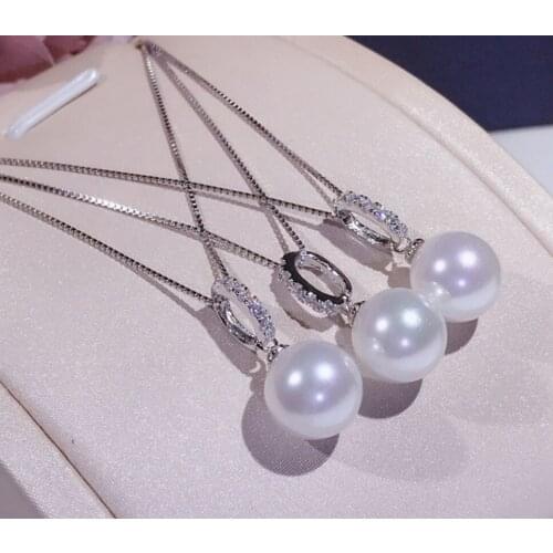 New Collection Genuine 925 Sterling Silver Love Friendship Family Natural Mother Shell Pearl With CZ Necklace Jewelry For Women