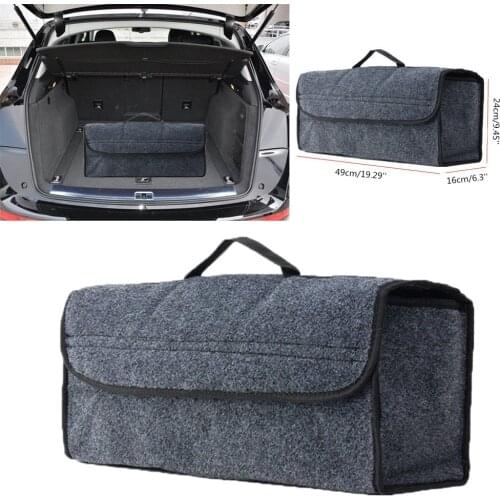 Car Trunk Organizer Soft Felt Storage Box Large Anti Slip Compartment Boot Storage Organizer Tool Bag Car Storage Bag