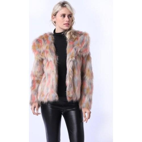 Autumn faux fur leather jacket womens Camouflage long sleeve warm fur leather coat women jackets winter thicken b537