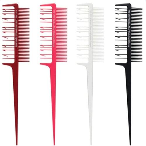 Pro 2-Way Salon Styling Comb Microbraiding Sectioning Weave Highlight Highlighting Comb -High Quality Carbon Fiber