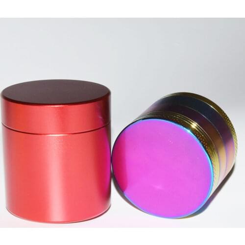 Rainbow 50mm Herb Grinder Accessories Manual Hand Grass Smoking Tobacco Spice Crusher Machine contains weed sealed storage tank