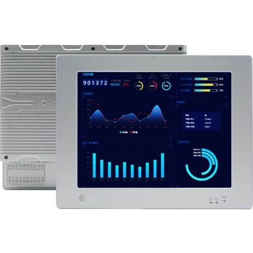 Resistive touch screen bright silver 12.1inch Windows 10 Industrial Tablet PC with External power adapter