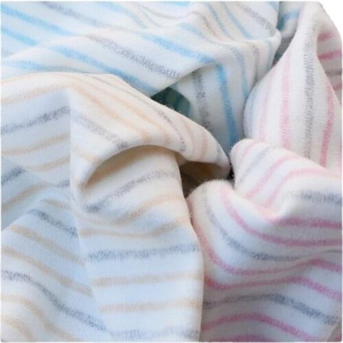 Width 66'' Combed Simple Comfortable Soft Elastic Striped Knitted Fabric By The Half Yard For T-Shirt Underwear Material