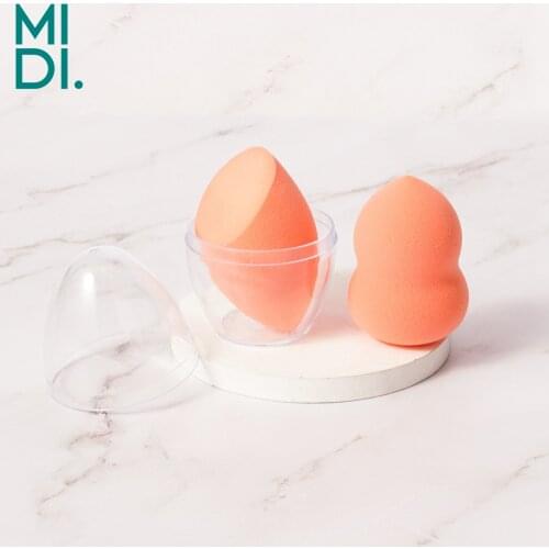 Orange Diagonal Cut Gourd Beauty Egg 2PCS/Set Makeup Sponges Dry Wet Dual Use Concealer Liquid Foundation Make up Cosmetic Puffs