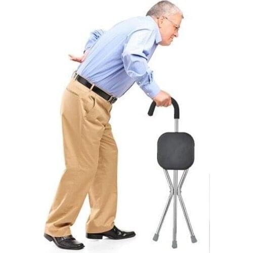 Elder Lightweight Non-slip Cane Folding Stool
