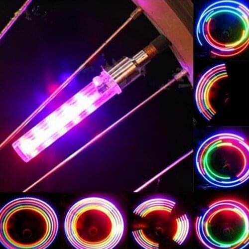 2pcs LED Bicycle Valve Light Bike Valve Lamp Seven Colors Tire Caps LED Lamps Flash Light Wheel Light for Cars Bikes Motorbikes