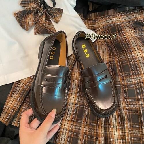 2021 New Japanese Style College Student Shoes Women/Girls Lolita Shoes Uniform JK Shoes Platform Shoes Black/Brown Size 35-40