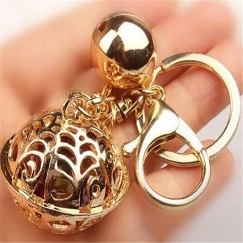 The palace flowers carved bell Key chain women girls jewelry accessories gift fj120
