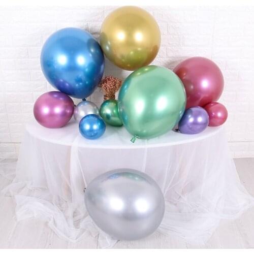 5pcs/lot 18inch Metallic Balloon Metal Chrome Balloons Latex Big Round Helium Balloon Wedding Birthday Party Decoration Supplies