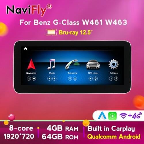 12.5‘’Anti-glare screen Android 10 DSP Carplay IPS Car Multimedia GPS For Mercedes benz G Class W461 G500 G350 W463 2013-2018