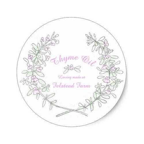 3.8cm Thyme wreath art Thyme oil sticker