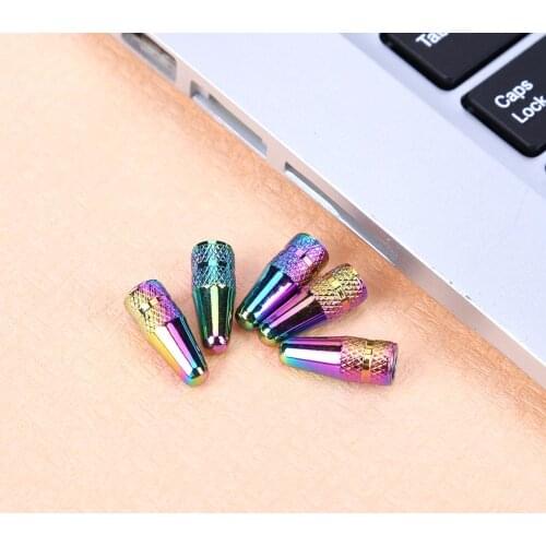 Mini 5pcs Rainbow Color Bicycle Aluminum Alloy High Pressure Protector Dust Covers Caps for Presta Valves Bicycle Accessories