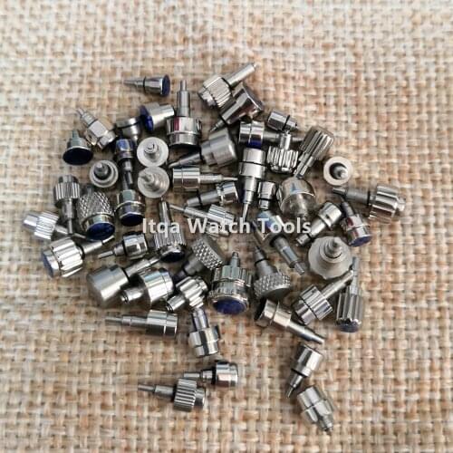 Watch Accessories Stainless steel Random Size Watch Crown Parts Set Waterproof Head Press Color Press Case Button