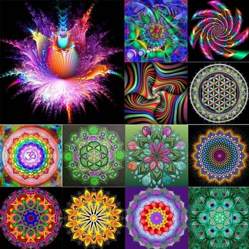 DIY Mandala Pattern 5D Diamond Painting Full Round Square Resin Mosaic Animal Diamante Embroidery Cross Stitch Kits Home Wall
