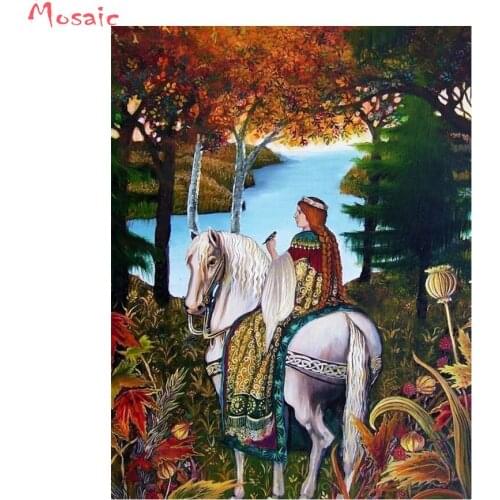 Full resin Diamond Embroidery horse Diamond Mosaic DIY Rhinestones Picture Diamond Painting Cross Stitch Animal Sale Needle Gift