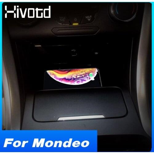 Wireless Charger Phone QI Charging Plate Pad Interior Accessories Car Modification Parts For Ford Mondeo Fusion 2017 2018 2019