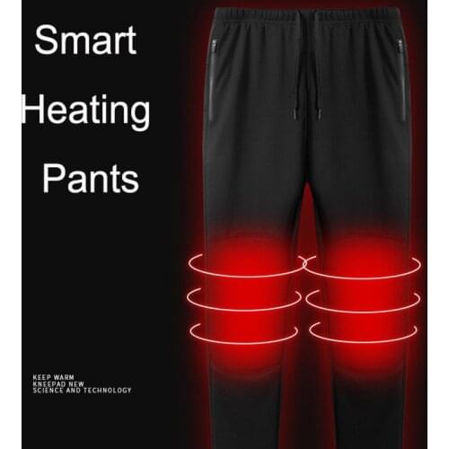 Smart Heating Pants Winter USB Windproof Pants Charging Intelligent Thermal Trousers Super Warm Mens Electric Heated Pants