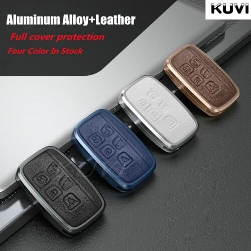Alloy Leather Car Key Case For Land Rover Range Rover Sport A9 Discovery 2 3 4 Sport Jaguar XF A8 A9 X8 XE XF XFL Remote Cover
