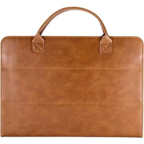 Business handbag waterproof wear resistant PU laptop bag travel office bags briefcase computer stand breathable heat proof case