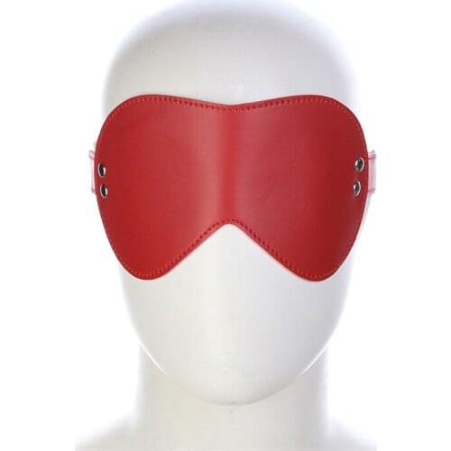 Red Adjustable Leather Eye Mask Red Face Mask Cross-border Female Toys Blindfolded
