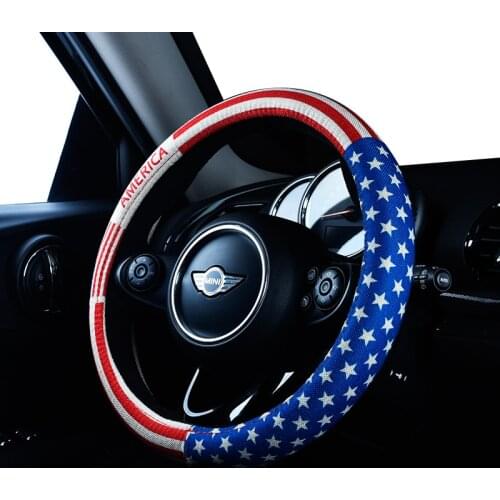 Flax Steering Wheel Non-slip Personalized Cover Stylish for BMW MINI Cooper S ONE Countryman Clubman Decorative Accessories