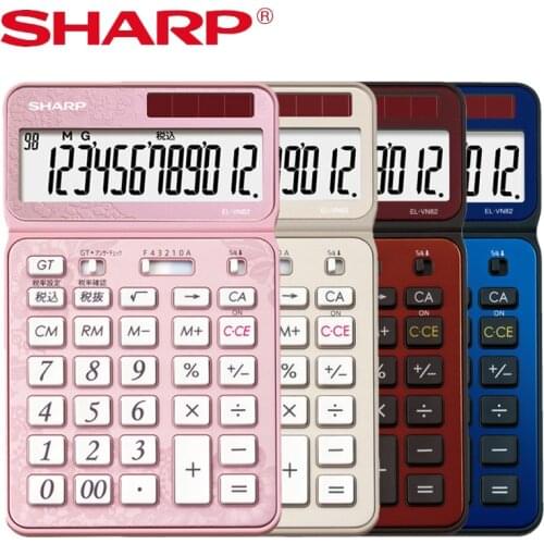 SHARP EL-VN82 Fashion Desktop Desktop Financial Accounting Shaking Head 12-Bit Solar Calculator Large screen
