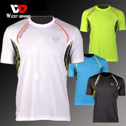 WEST BIKING Brand Quality Design Men Sports Tshirts Slim Fit Quick Dry T-shirts Male Fitness Running Cycling Jerseys