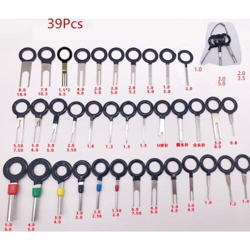 39Pcs/set Car Terminal Removal Kit Wiring Crimp Connector Pin Extractor Puller Terminal Repair Professional Tools