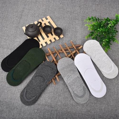 1 Pair Mens Socks Thin Breathable Invisible Short Socks Summer Invisible Socks Spring Anti-Skid Pure Color Cotton blends Socks