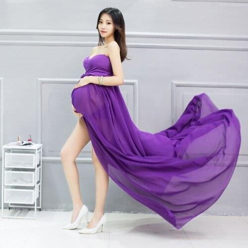 New Maternity Photography Props Long Ankle-Length Maternity Dresses For Pho Zwangerschaps Jurk Vo Maternity Clothes 7WM016