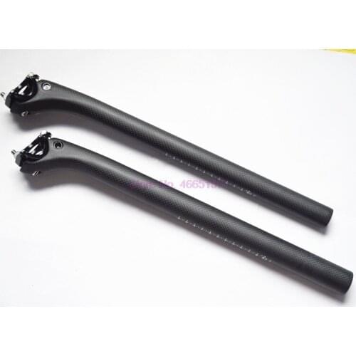 By DHL 50pcs new bike carbon fiber bicycle seatpost road bike parts rod seat postmatte 27.2/30 /31 *400MM/350MM offset 25mm