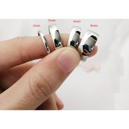 Stainless Steel Simple Ring Unisex Men and Women 2mm 5mm 6mm 8mm Wedding Ring