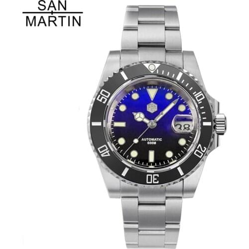 San Martin 600m Dive Watch Classic Retro Mens Watches Sapphire Glass NH35 Mov't Stainless Steel Automatic Luxury Watch for Men
