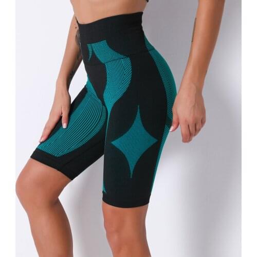 Slim Fit High Waist Yoga Sport Shorts Hip Push Up Women Plain Soft Nylon Fitness Running Shorts Tummy Control Workout Gym Shorts