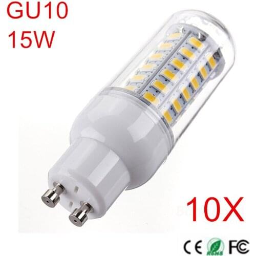 10PCS High Power 15W LED Lamp 5730 SMD LED Bulb GU10 48leds Chips Corn light LED Spotlight Candel light AC220V 230V 240V