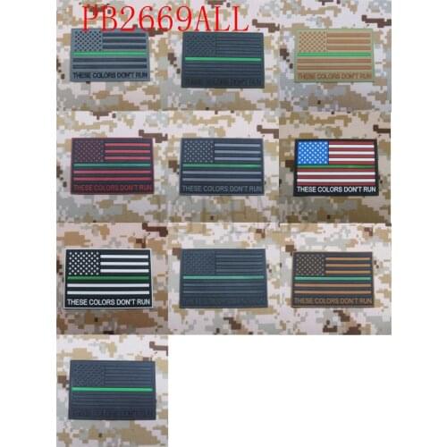 The thin Green line America flag These Colors Don't Run 3D PVC patch