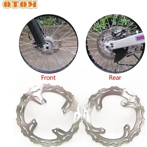 OTOM Motorcycle Front 250mm Rear 240mm Brake Disc Steel Disk Braking Dish For KAWASAKI KXF KLX 250 450 Off-Road Motocross Parts