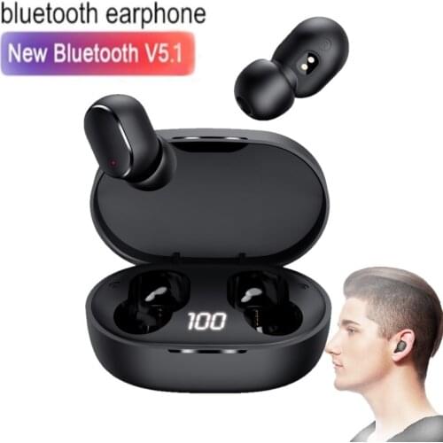 TWS E6S Bluetooth 5.1 Earphones Wireless Earbuds Noise Cancelling Headsets With Microphone Handsfree Headphones For Xiaomi Redmi