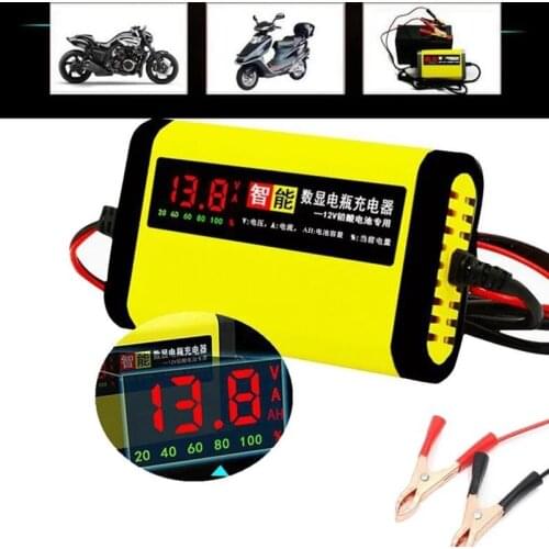 12V 2A LCD Display Smart Charger For Motorcycle Car Battery Full Automatic Charging Adapter Lead Acid AGM GEL 12V AC110V 220V